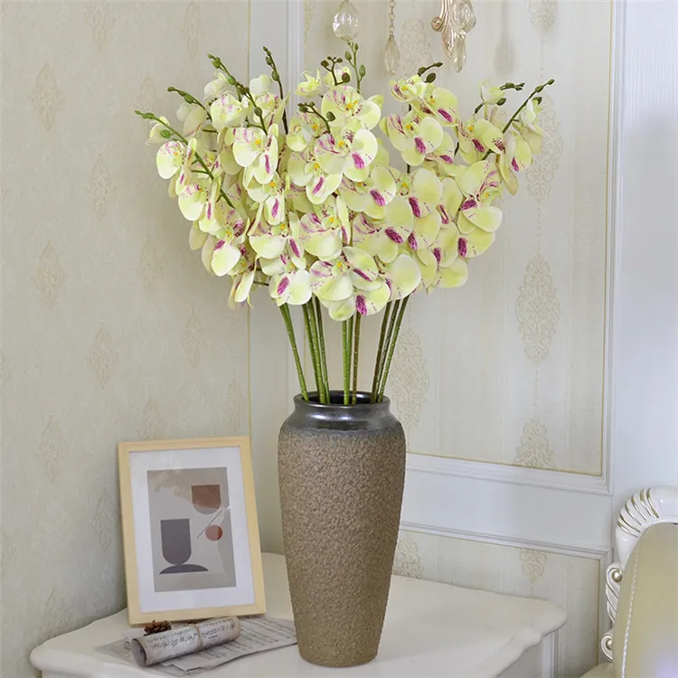 Cheap Wedding 9 Heads Real Touch Latex White Orchid Artificial For Arrangement Buy Orchid