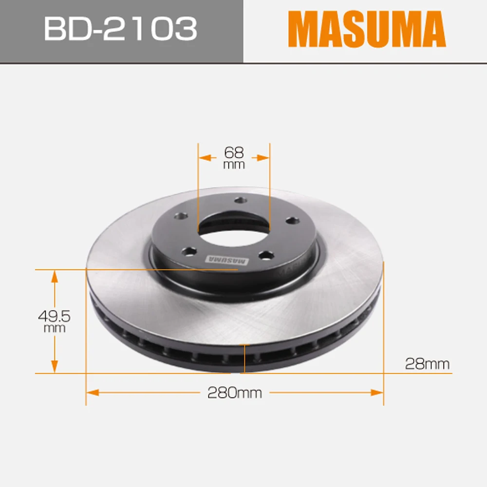 BD-2103 MASUMA Wholesale Brake System Auto Brake Discs For Toyota Honda Nissan Hyundai Mazda Kia Mitsubishi Suzuki Lexus