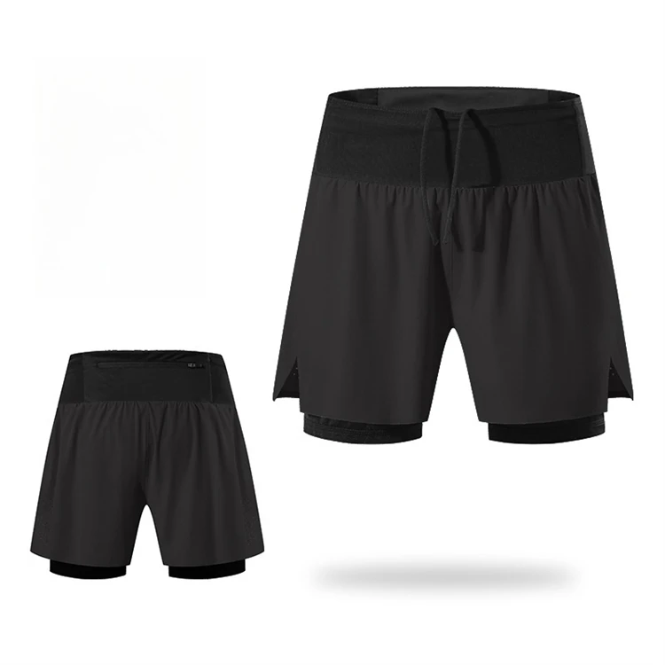 Laufshorts, schnell trocknend, atmungsaktiv, dünn, Trainingsshorts, Sommer, Fiess Marathon, Gym-Shorts mit Reißverschlusstasche473_voghion.com