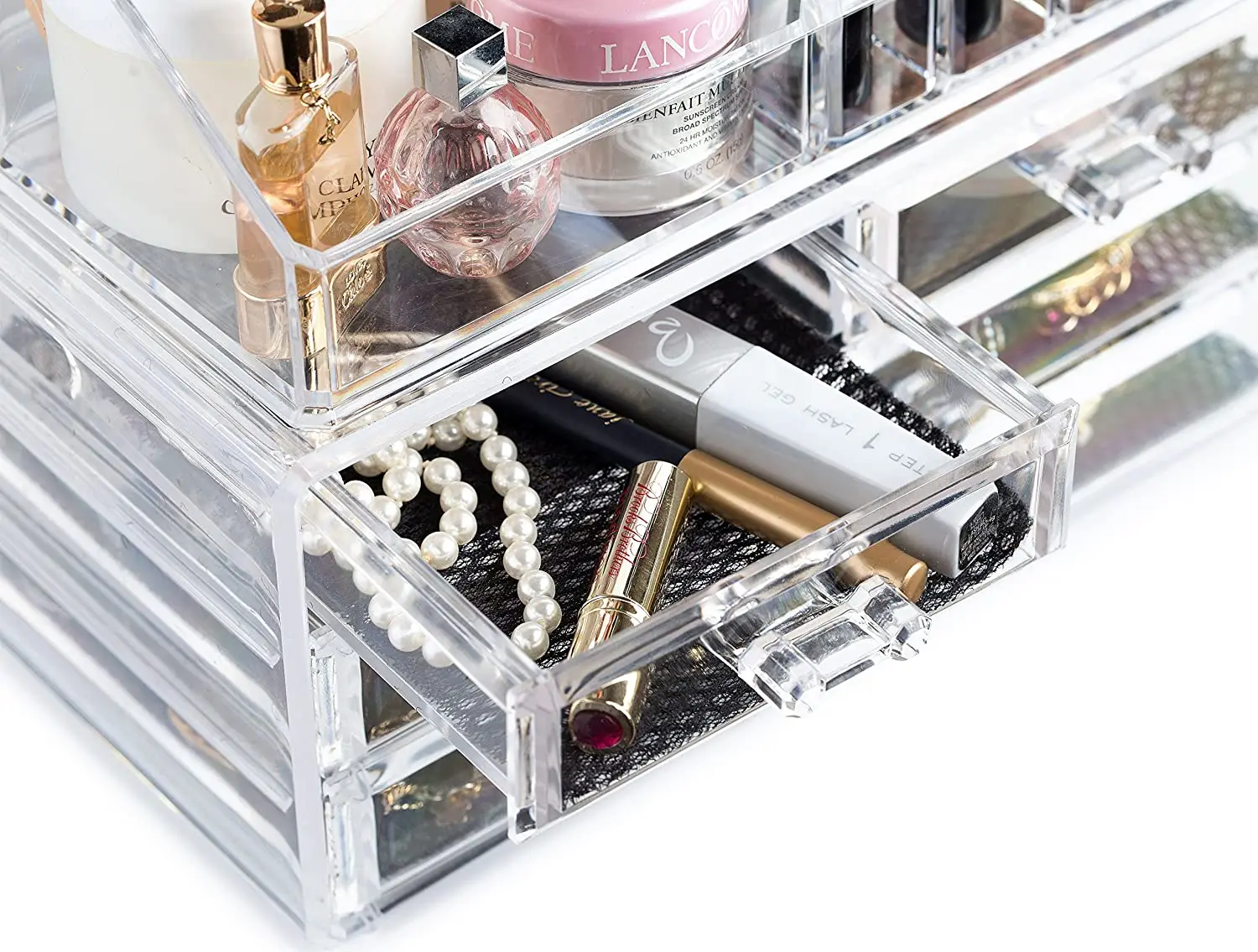 2022 new hot selling  storage multifunction big capacity plastic clear jewelry makeup organizer