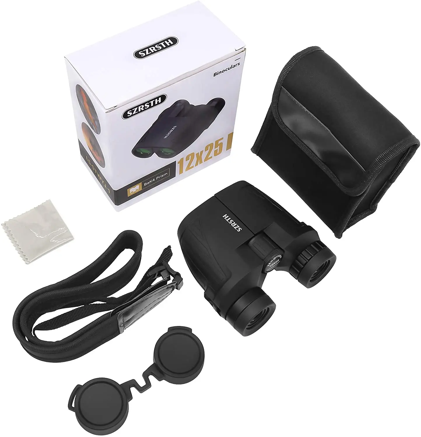 12x25 Compact Binoculars With Clear Low Light Vision,Large Eyepiece