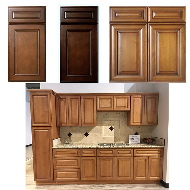 Factory Automatic Production Construction Building Hotel Apartment Flat Pack American Modern Kitchen Cupboard Wood Door