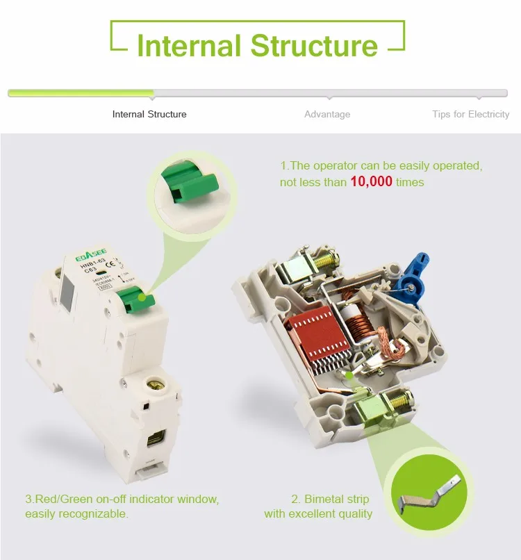 Weekly Deal in Stock MCB China Circuit Breaker 6KA 1p  Curve C AC 50A Circuit Breaker