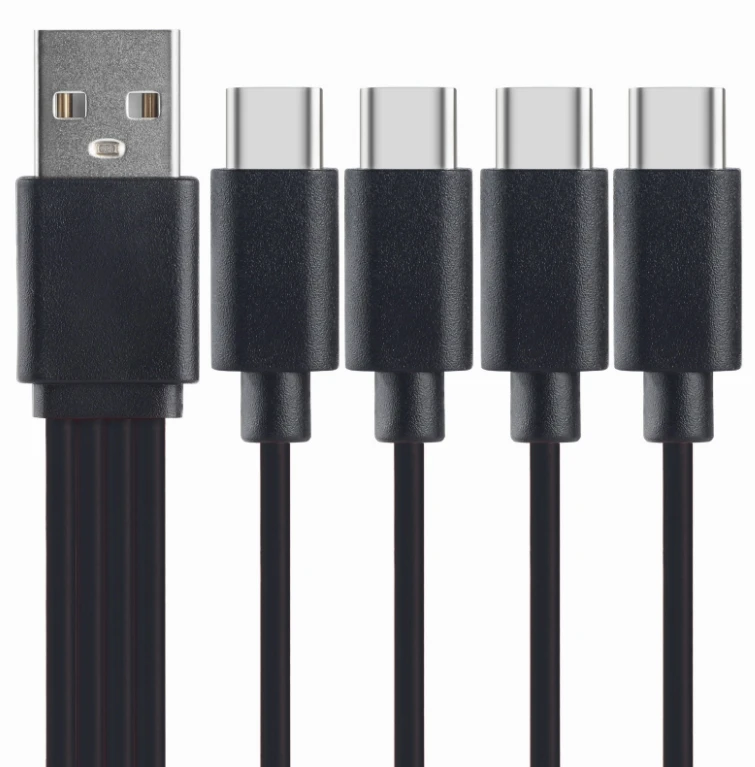 Cavo Multi Ricarica 4 In 1 Micro USB, 1,8 Metri - USB A 4 Micro USB, Nero - Solo Ricarica Veloce - 4