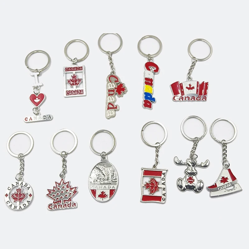 Custom Canada Design Tourist Souvenir Key Chain Zinc Alloy Metal Canada