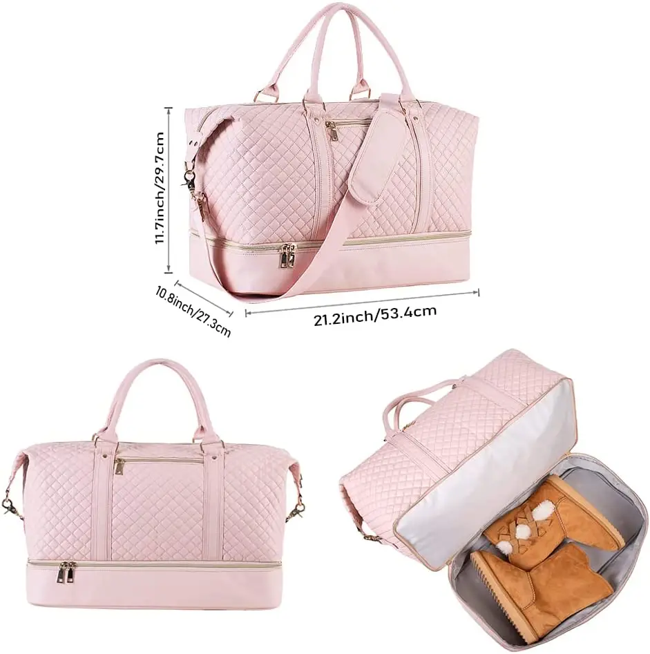 Customized Pink Bag - Large Overnight Bag For Women Capacity Travel ...