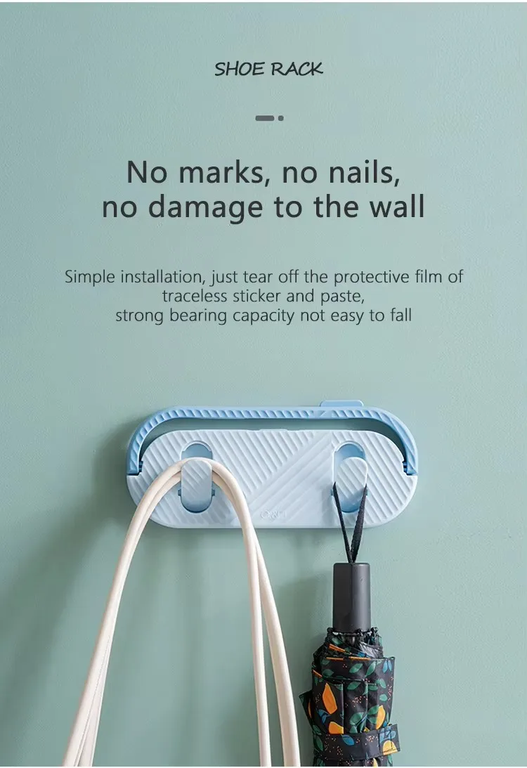 Factory-Priced Household Three-in-One Wall-Mounted Telescopic Rack Plastic Towel Slipper Rack Holder factory