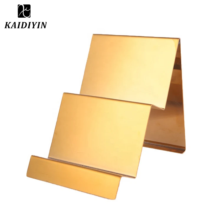 2025 High Gloss Layered Gold Wallet Display Stand Hot Sale Retail Store Stainless Steel Holder