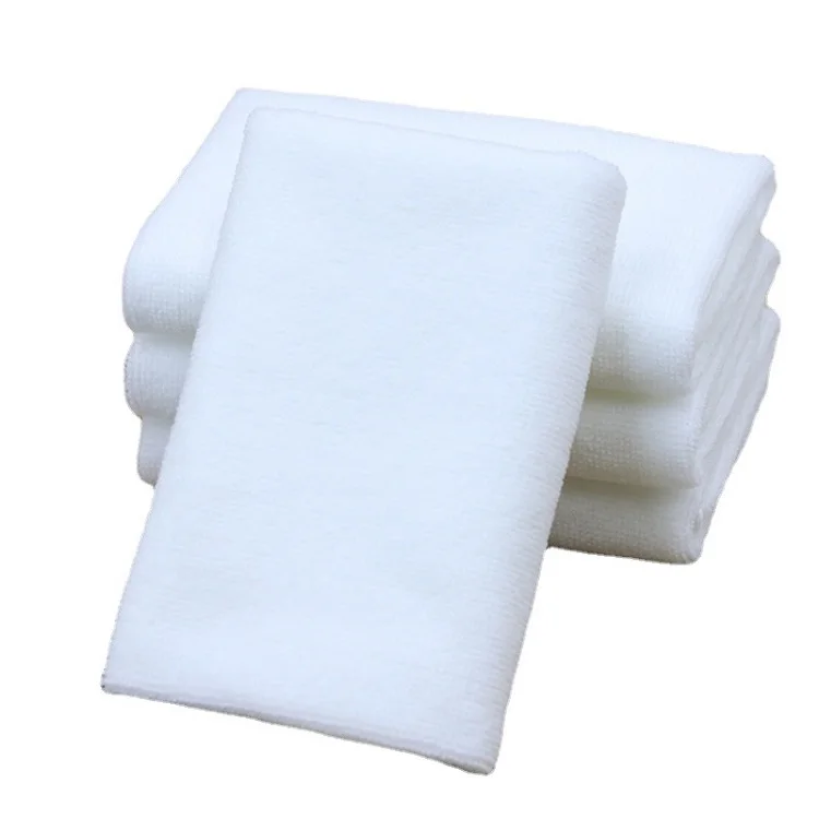 25cm Square Hotel Kitchen White Microfiber White Towel Dish Towel White