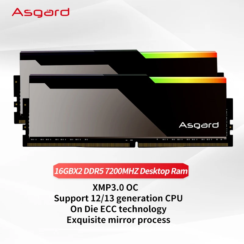 Новый комплект ОЗУ DDR5 Asgard 32 Гб (16GX2) rgb ddr5 6600 МГц 6800 7200 корпус с водяным охлаждением освещение X.M.P 3 0