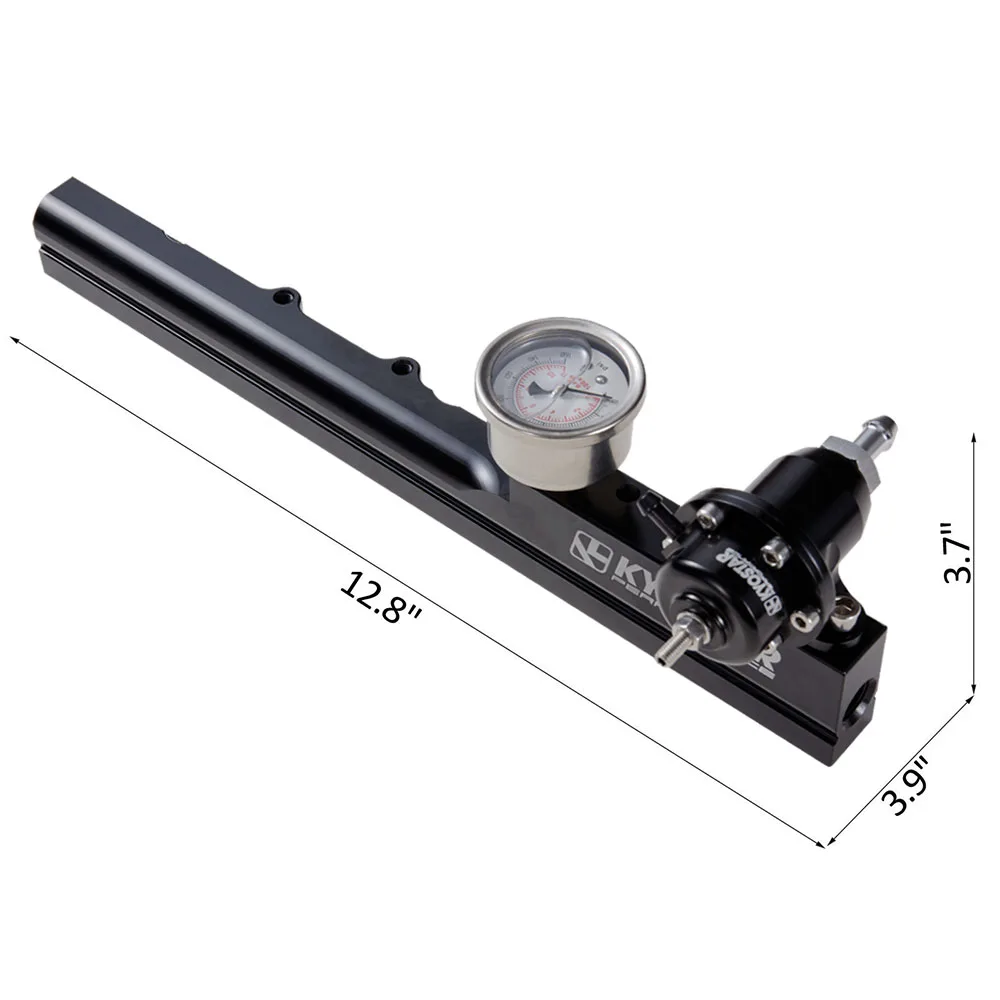 fuel pressure regulator gauge rail line