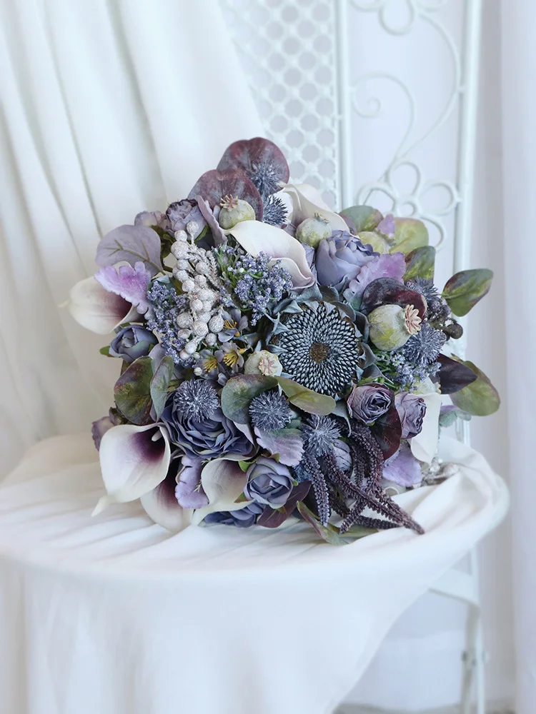 Artificial Purple Bridal Bouquet Wedding Decoration Bridal Creative