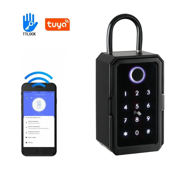 Intelligent Access Tuya TTlock Key Storage Box BLE Fingerprint WiFi Smart Keybox Lockbox