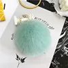 Mint green fox fur ball 12cm