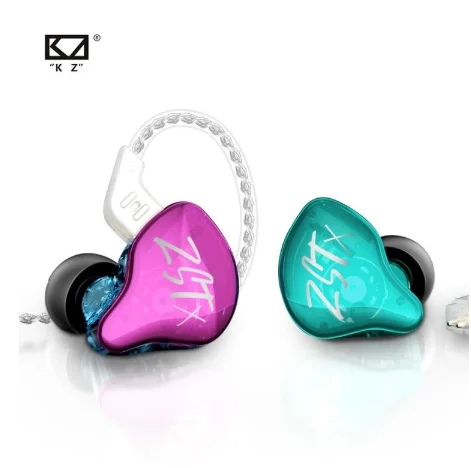 KZ ZSTX 1BA1DDドライバーハイブリッドHIFIベースインイヤーモニター
