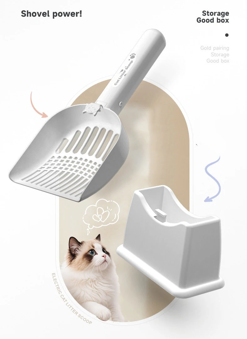 Pet Automatic Plastic cat Litter Shovel Electric Shaking Shovel Excrement Sieve Sand Custom Label Cleaning Shovel details