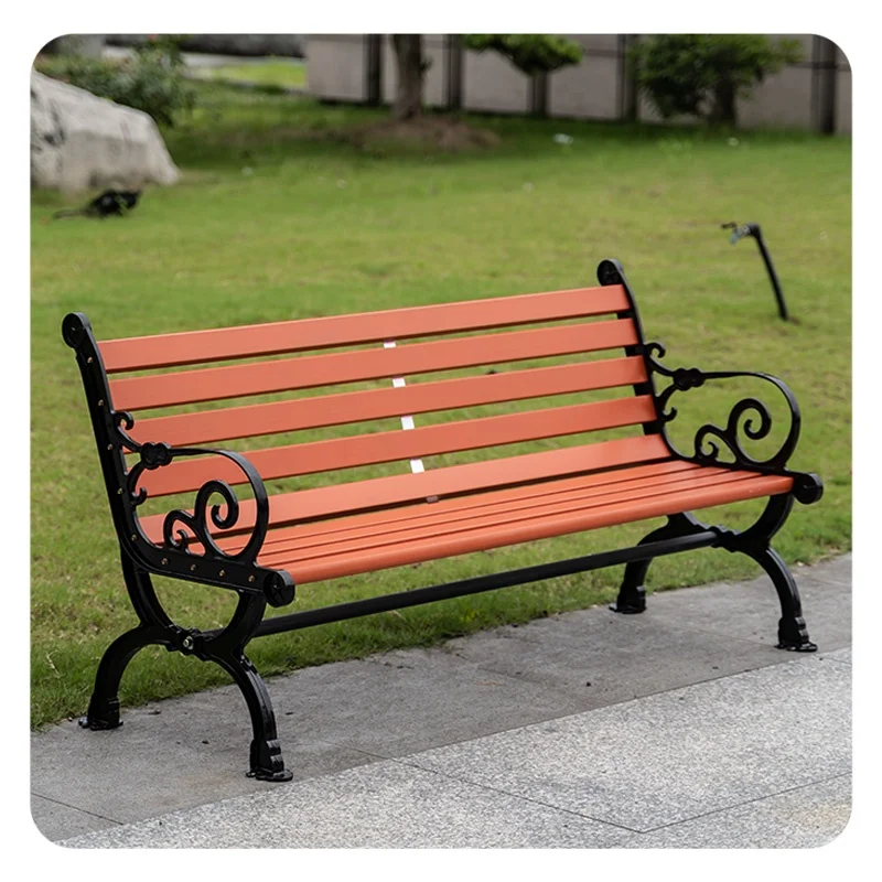 Patio Bench Outdoor Plastic Wood Chair Bench Leisure Chair Scenic Street Seating