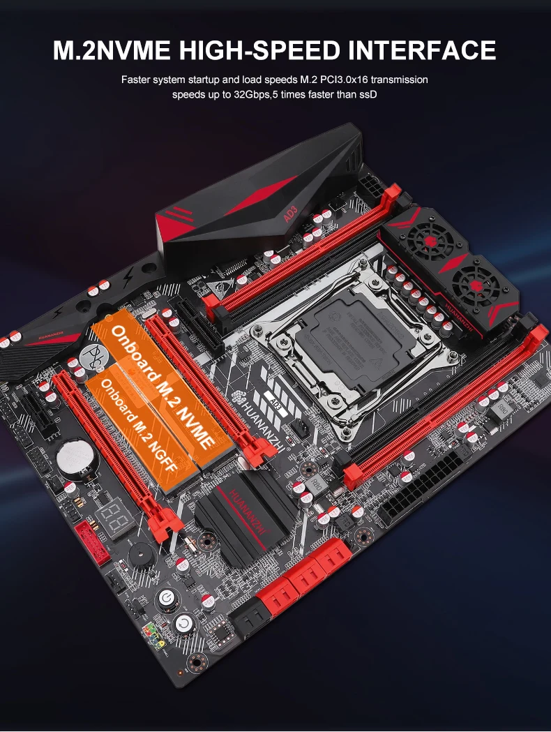 Ad3 Interface HUANANZHI X99 AD3 LGA2011-3 Intel Chipset Four Channel DDR3 128GB SATA ...