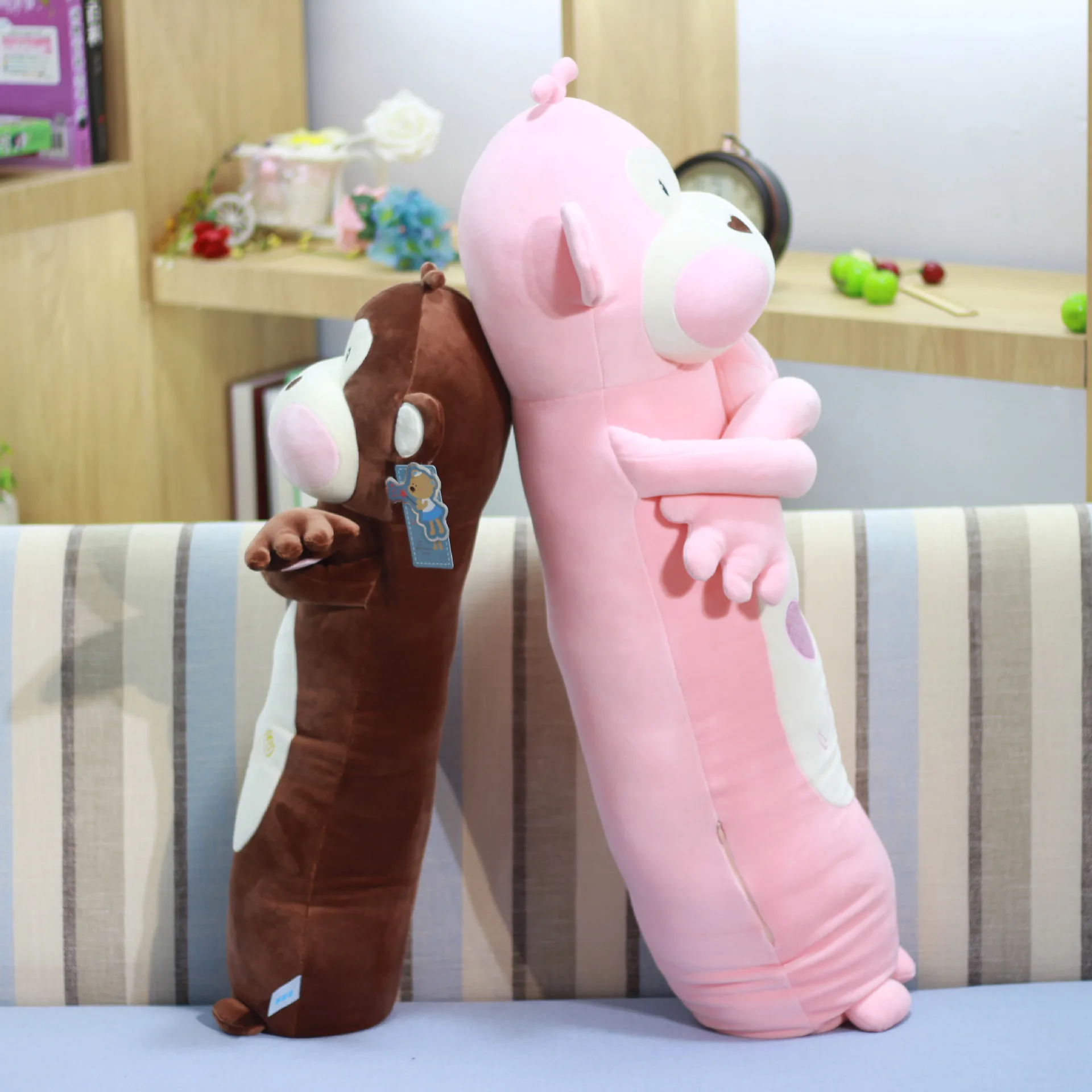 Fat Long Monkey Pillow Doll Green Pink Brown Monkey Plush Toys Cute Soft  Monkey Stuffed Animal Toy for Baby Kids Sleeping| Alibaba.com