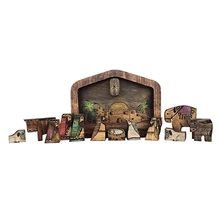 Birth of Jesus puzzle, wooden Jesus puzzle statue, wood burning design