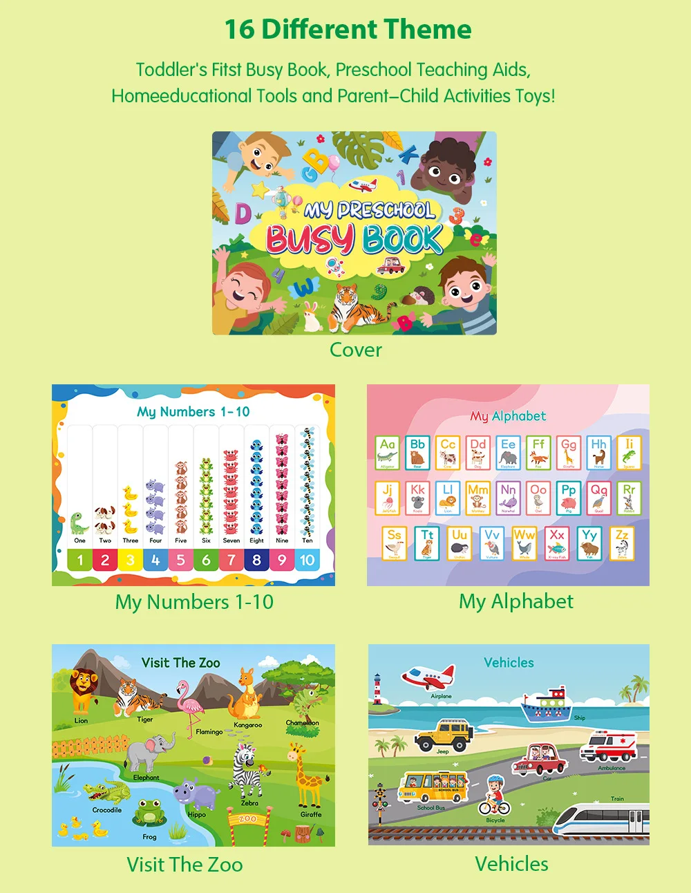 product custom kid busy book for toddlers autism sensory educational toys customized childrens board book printing quiet book for kids198-25