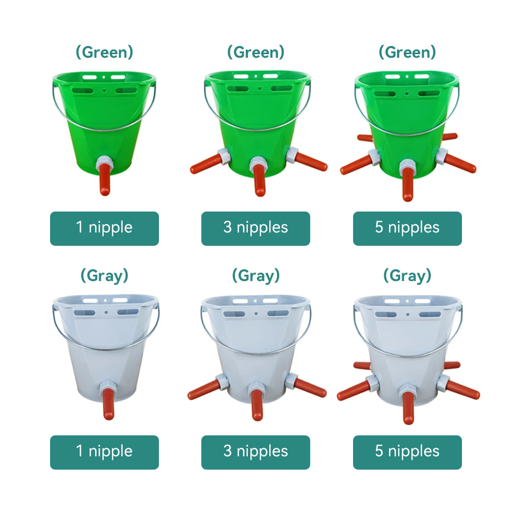 Automatic 8L Plastic Milk Bucket Water Drinker for Livestock Cow Cattle Nipple Drinker Farm