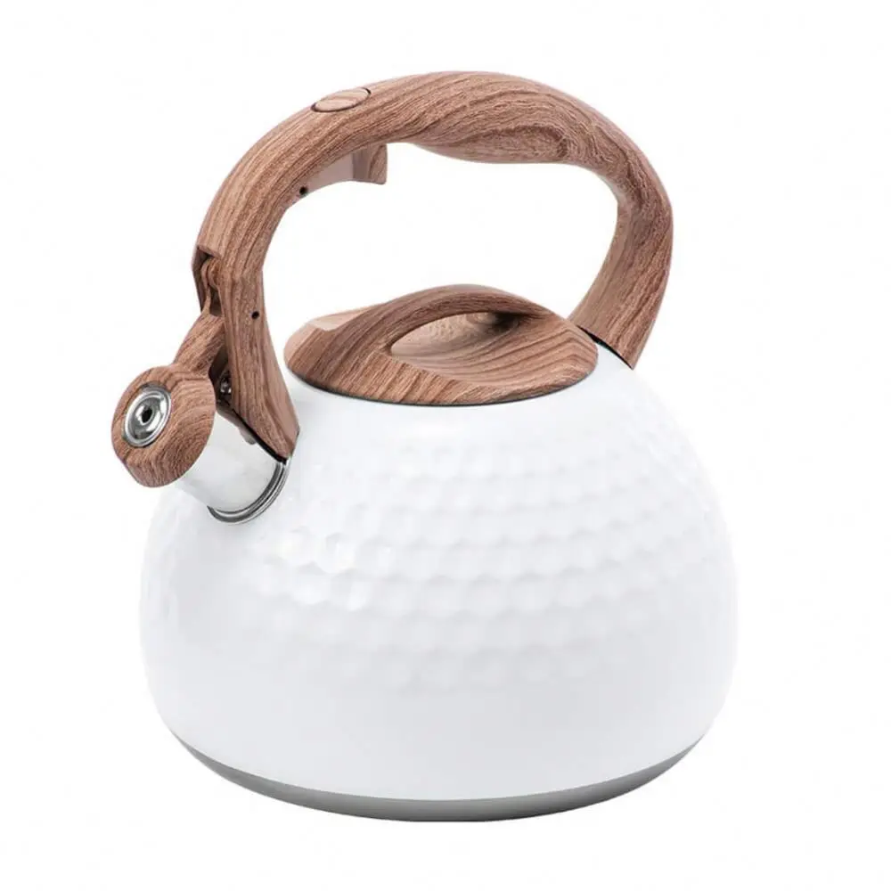 Stainless Steel Teakettle Teapot with Wood Grain Handle Stove Top Whistling Tea Kettle for All Heat Source