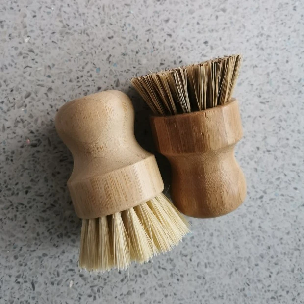 DS1010 Kitchen Cleaning Scrubber Natural Sisal Mini Dish Brush Natural Scrub Brush Bristles Bamboo Dish Scrub Brushes