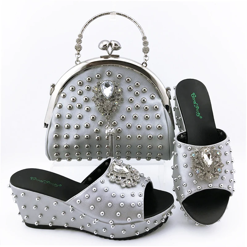 Italian design Ladies Shoes and Bag Set African Style Shoe And Matching Bag