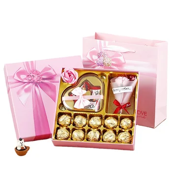 Sweet Valentine's Day Gift Boxes Empty Custom Luxury Packaging Christmas Candy Chocolate Gift Carton Box With Insert