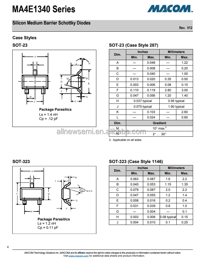 You can contact me for the best price MA4E1340A1-1141T RF Diode Schottky - Single 70V 200 mA 250 mW SOD-323 Hot sale Original