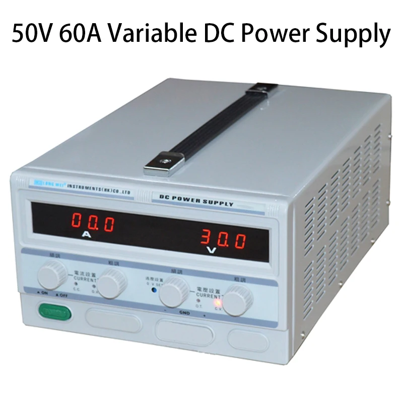 LW-5060KD с алюминиевой крышкой, 50В 60A источник питания постоянного тока Светодиодный дисплей 3000 Вт высокой мощности Цифровой Регулируемый малая лабораторная мельница точность тестирования