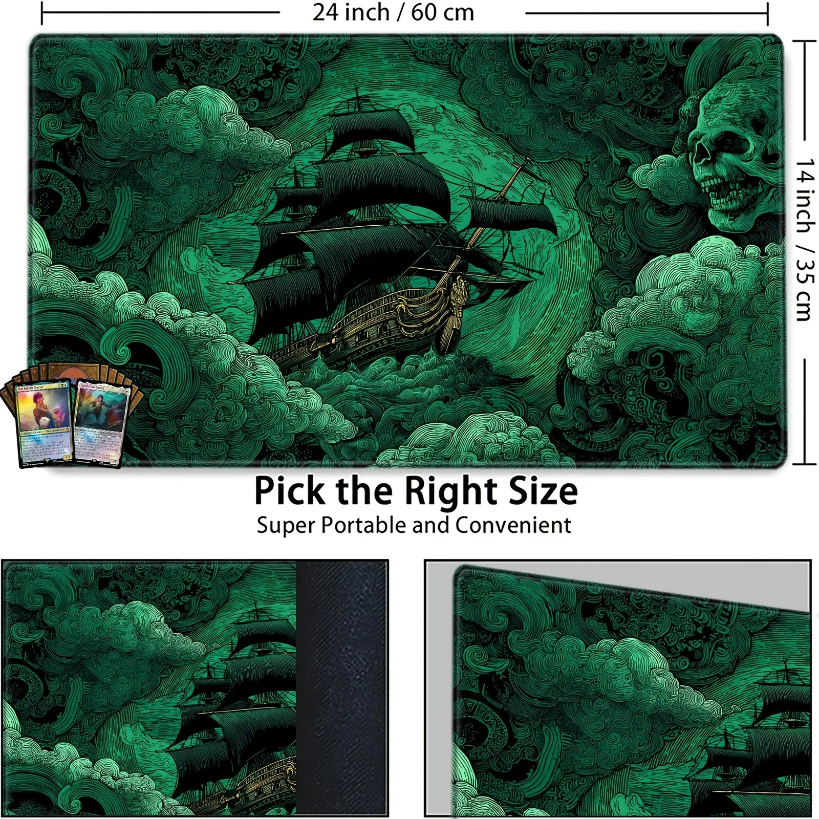 Green Ship in Sky Fantasy Scenery Stylish Cool PC Gaming Mouse Pads Gamer Mats Teclado P aperçu 8