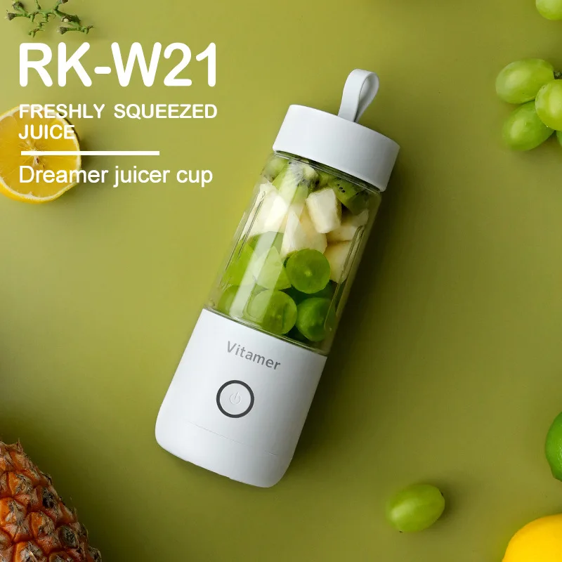 Mini mixeur électrique portable 350 ml pour jus de fruits, rechargeable par USB, avec gobelet de sport et fonction smoothie._voghion.com
