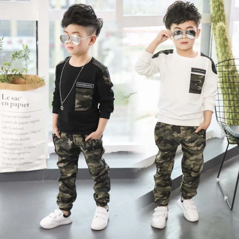 Latest Design Long Sleeve Camouflage Children's Clothing Boys Designers ...