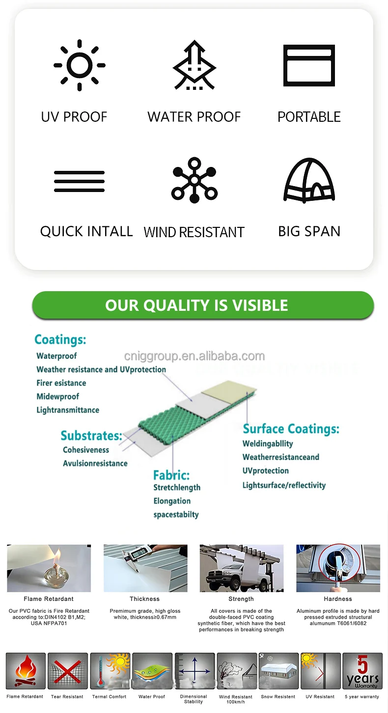 Hig Pvc Marquee Storage Warehouse Tent 20x20 Heavy Duty Fire Retardant