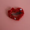 Fermaglio per capelli a forma di cuore rosso vivace