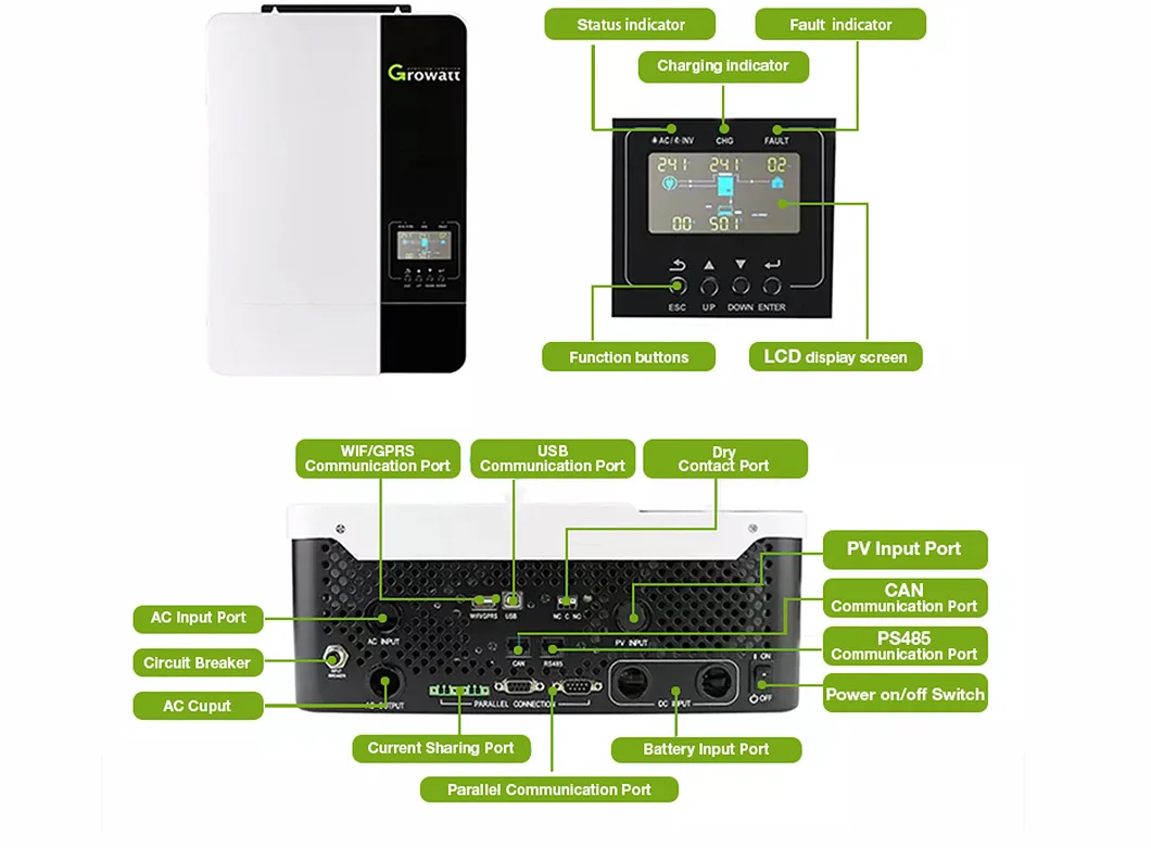 Growatt Inverter Solar Inverter 10kw for off-Grid Systems