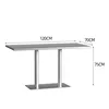 Table à manger en acier inoxydable brossé - 120 cm x 70 cm x 75 cm