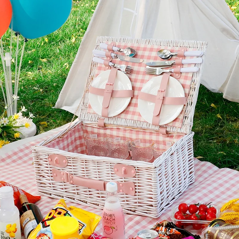 White Picnic Basket Woven Rattan Picnic Basket Pink Picnic Basket Buy