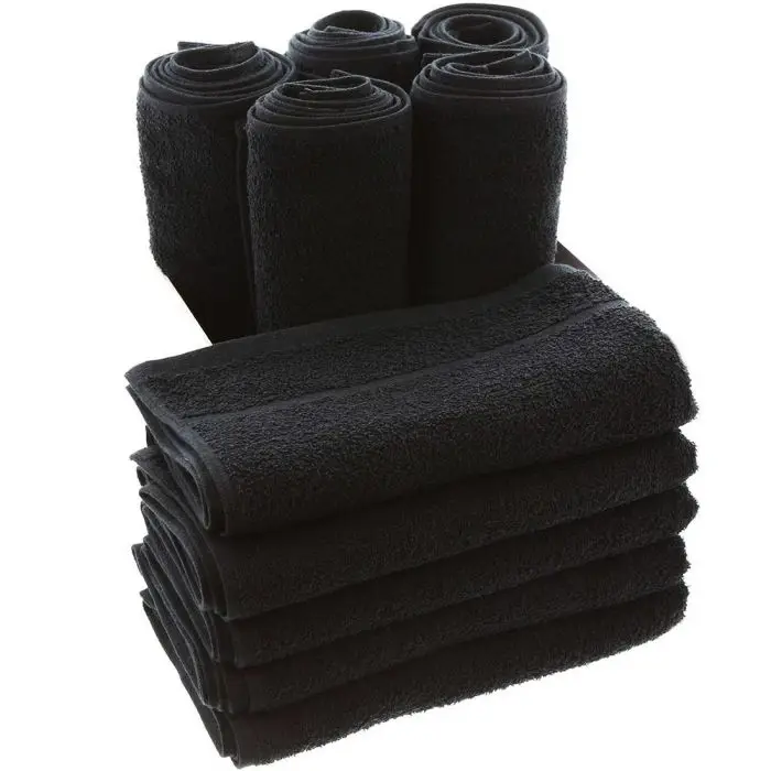 Black Face Cloth Bath Towel Sets for sale