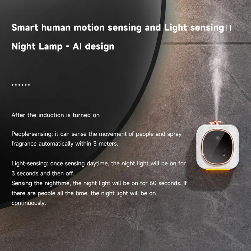 NEW Design Smart Human Motion and Light Sensing Diffuser Waterless Aroma Essential Oil Air Diffuser Nano Mist Scent Machine