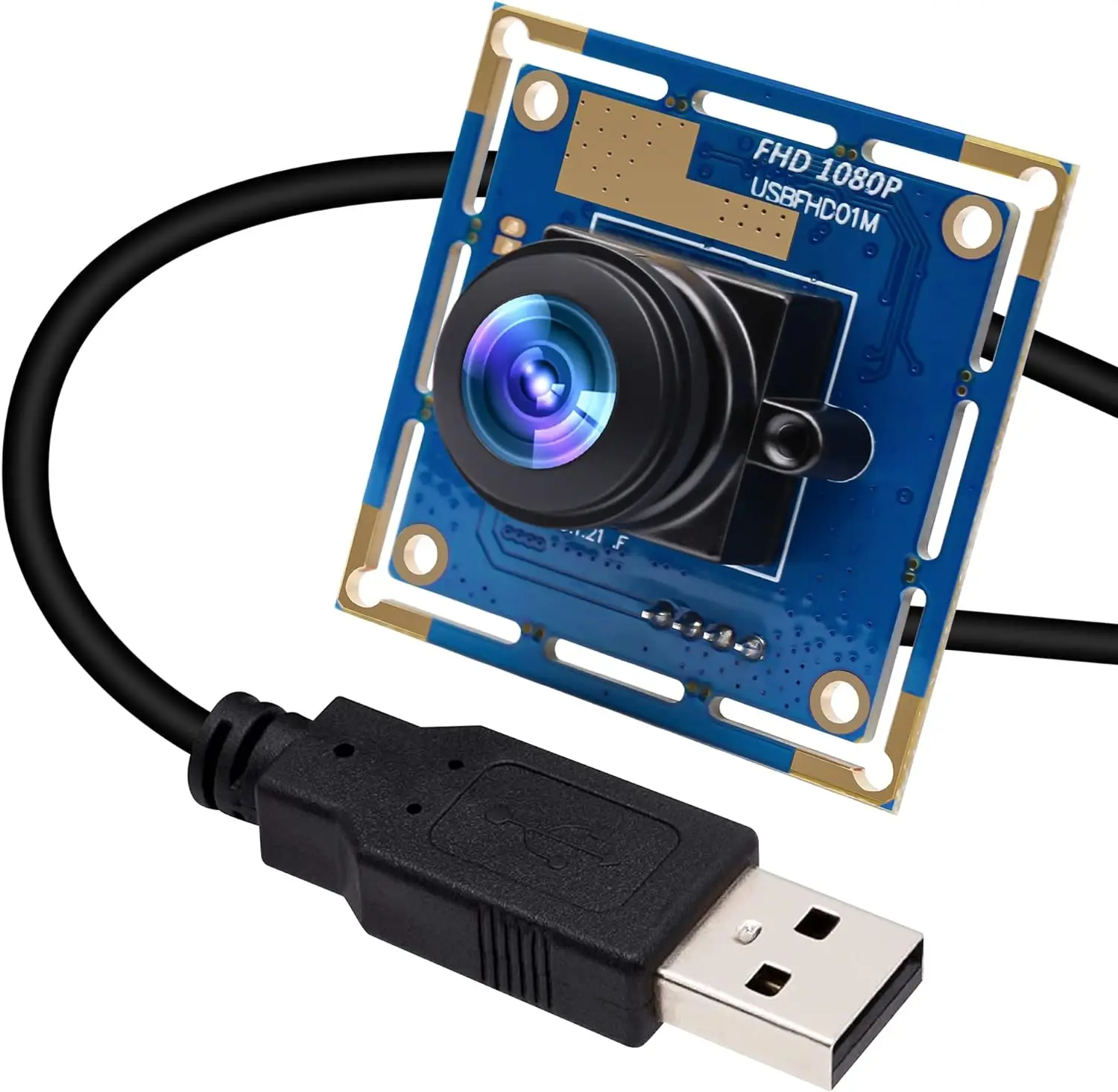 ELP USB魚眼カメラ 広角180度 1080P Lightburnカメラ、高速100fps USB
