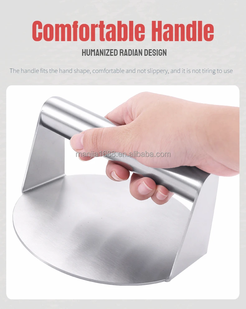 Manjia Kitchen Gadgets Bacon Patty Burger Press Smasher Stainless Steel