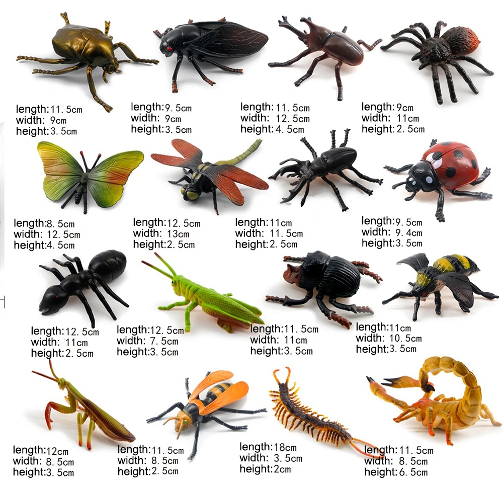 KARELLS 50 pièces Farce et Attrape Insectes en Plastique Réalistes, Bugs en Plastique Faux Cafard Fausses Scorpions Chauve Souris Araignée Fourmi Cafard Gecko Mille Pattes Petit Serpent