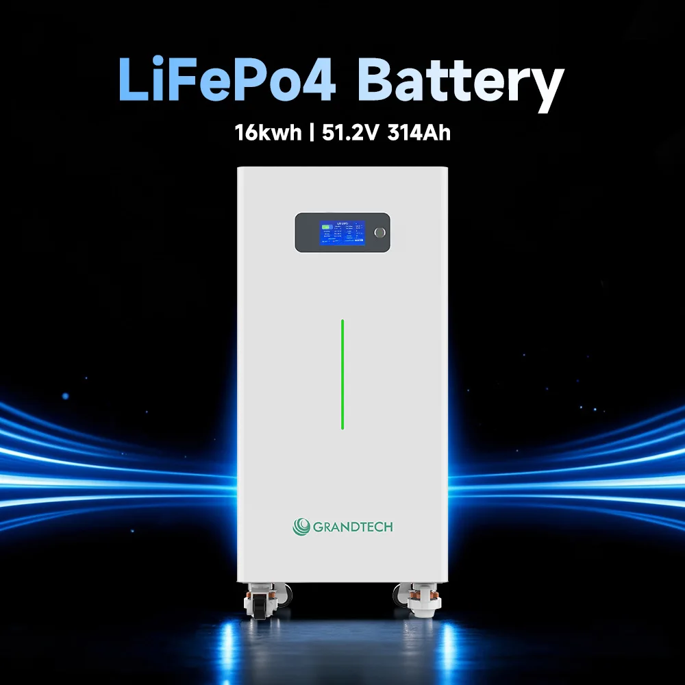 US Stock 51.2V IP20 Lithium Battery 300Ah 15kWh 314Ah 16kWh Wheeled Design Waterproof Dustproof Solar Storage Battery