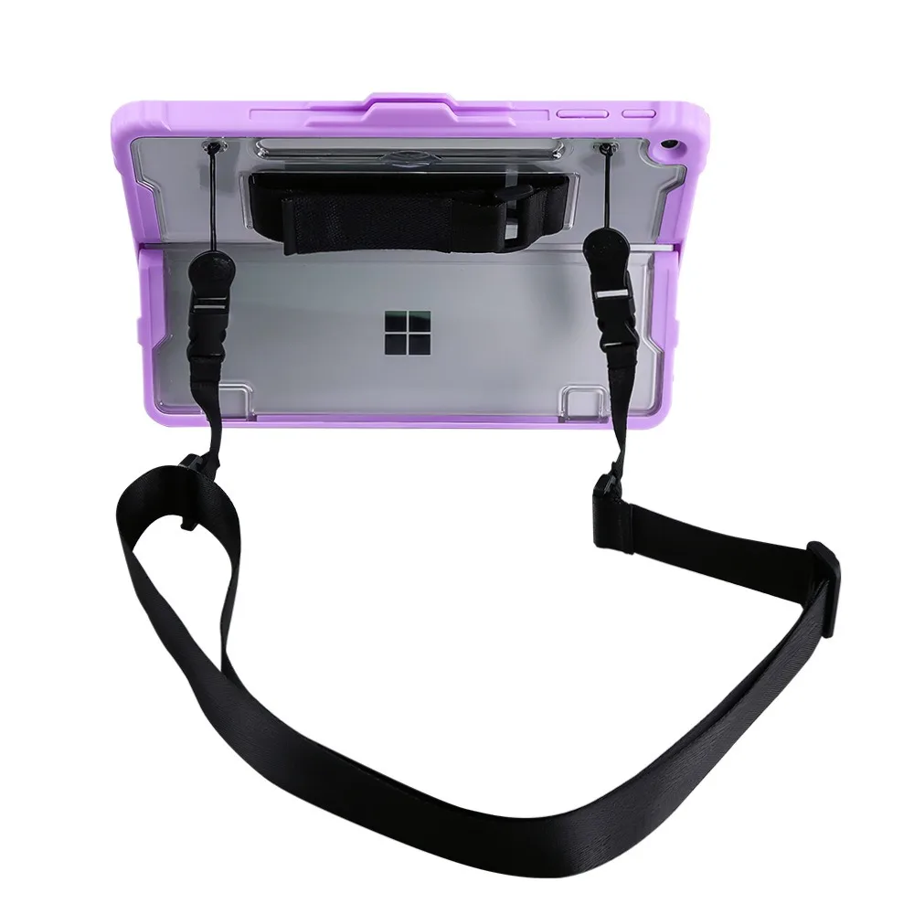 product laudtec with hand strap clear laptop cases for microsoft surface pro 12 pen slot shoulder strip shockproof tablet cover pbk332-3