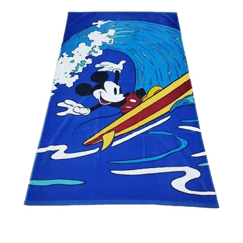 beach outdoor use custom design double side print cotton beach towel high quality