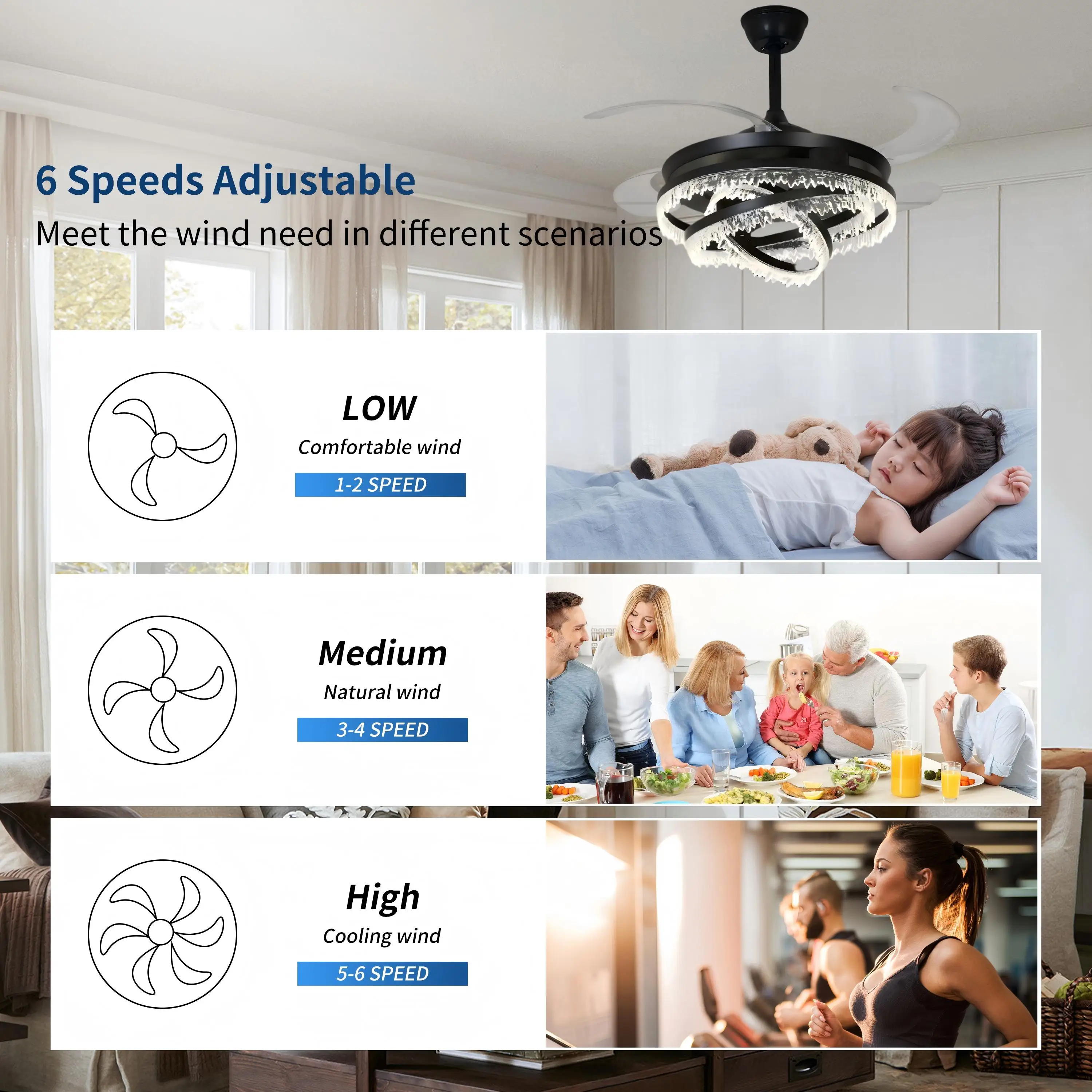 product wholesale bldc ceiling fan lamp ventilador de techo led dimmable 4 pc blades modern ceiling fan with light and remote control847-1