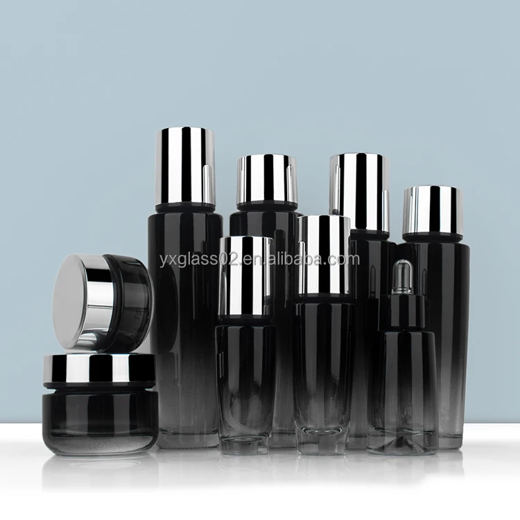 Luxury Cosmetic skincare packaging glass bottle set customization skincare cosmetic packaging glass container supplier manufacture